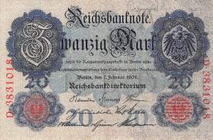 20 Mark 1908 ro.31 A/D